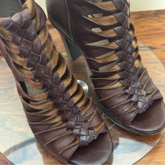 Frye Sophia Braided Peep Toe Booties - Picture 4 of 16